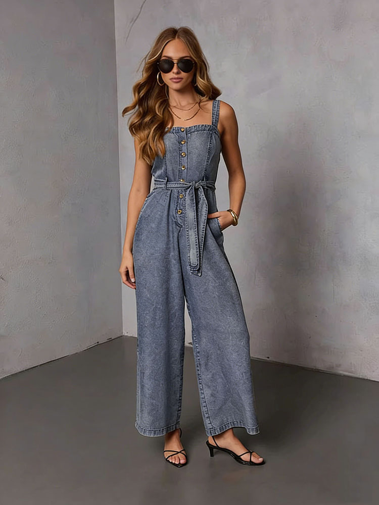 Street Fashion Jeans Women - Летние винтажные женские джинсовые комбинезоны 2026: