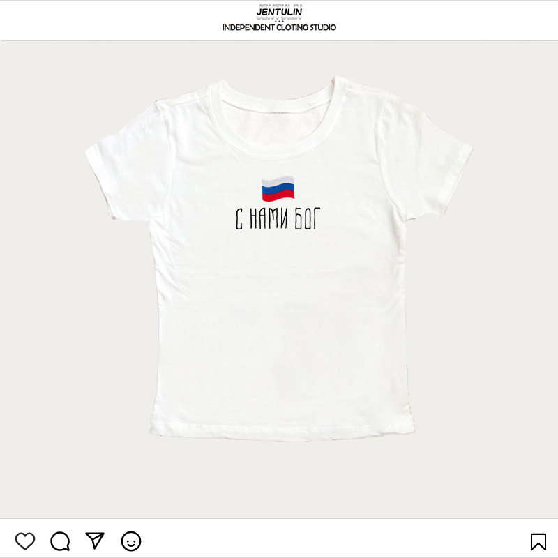 Футболка с надписью «Флаг Росс – обзор и цена Street Fashion Russia